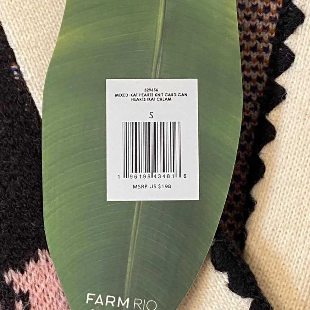 FARM Rio Mixed Ikat Hearts Knit Cardigan - Picture 8 of 9